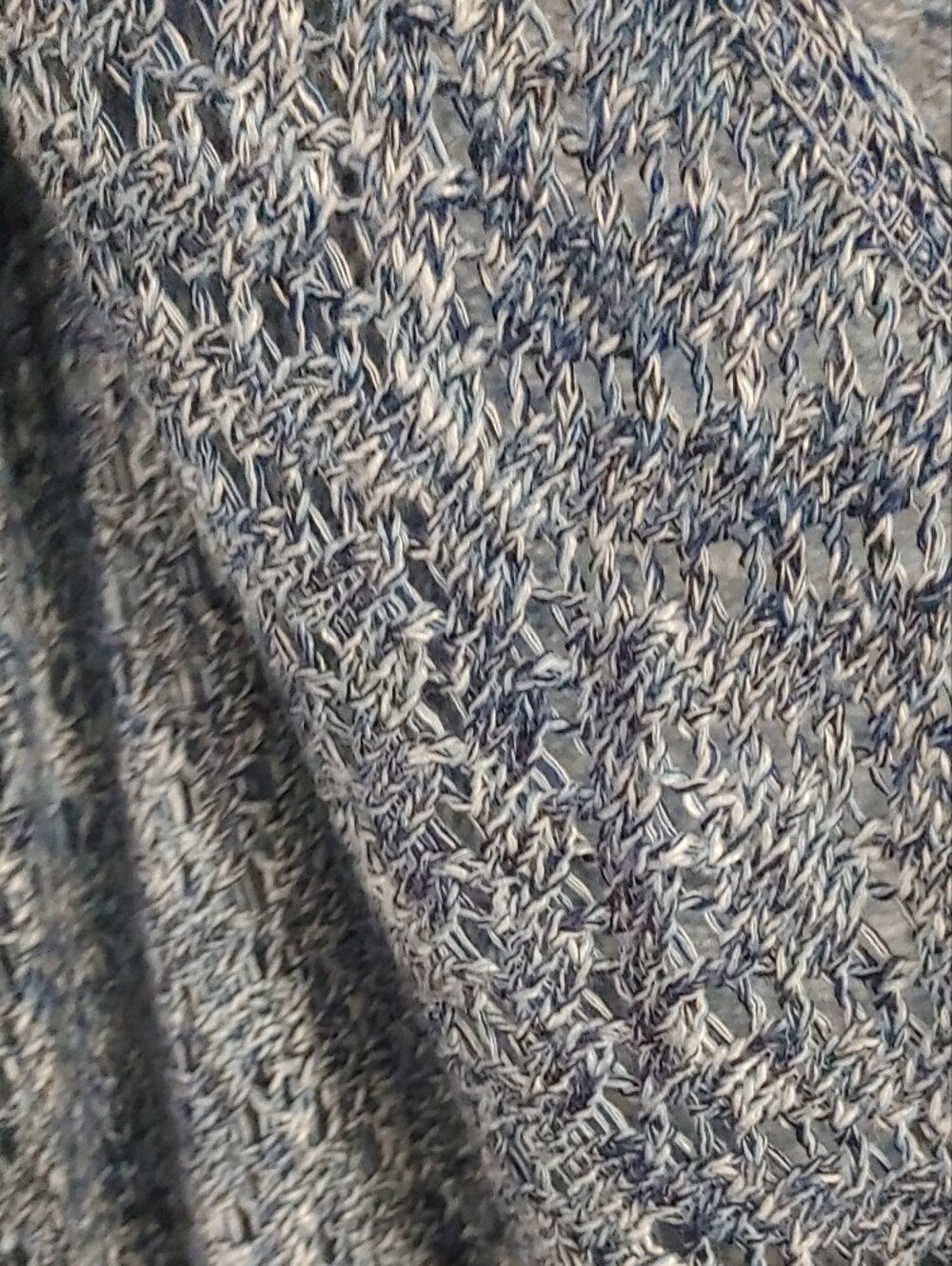 Kim Rogers Women's 3X Blue Marled Drape-Front Knit Vest - Picture 7 of 8
